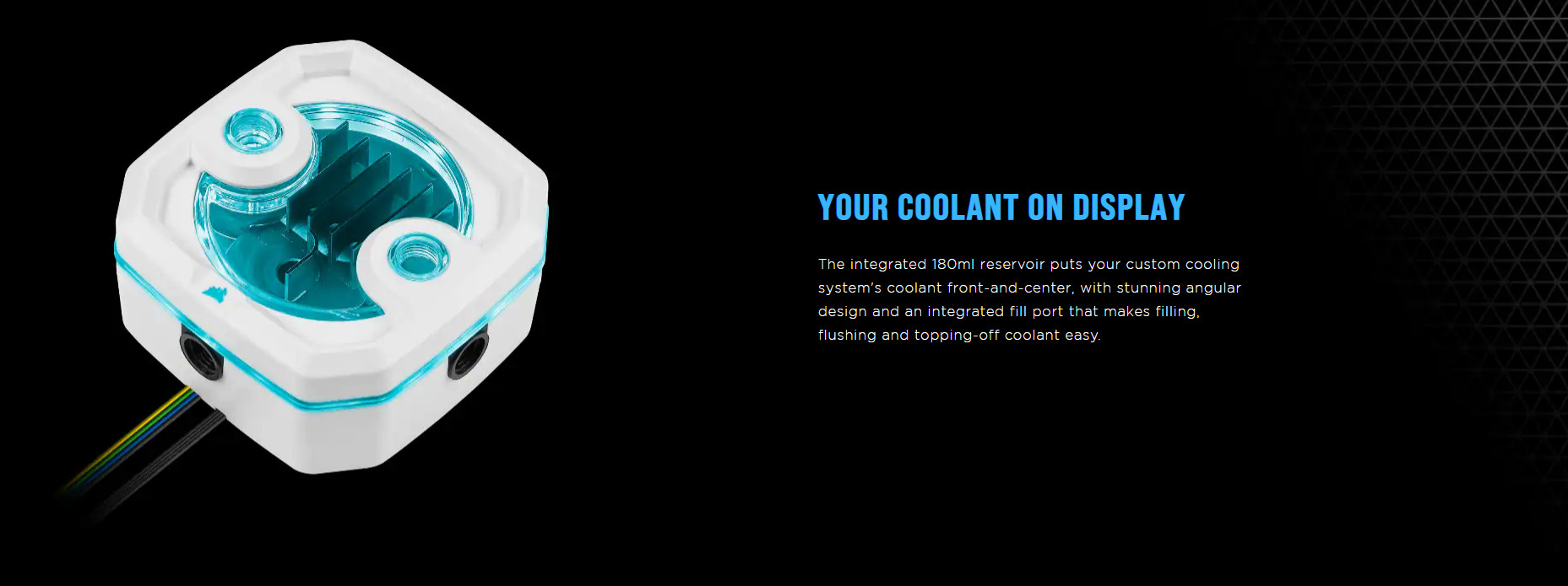 Corsair Hydro X Series XD3 RGB White (DDC Pump reservoir unit)